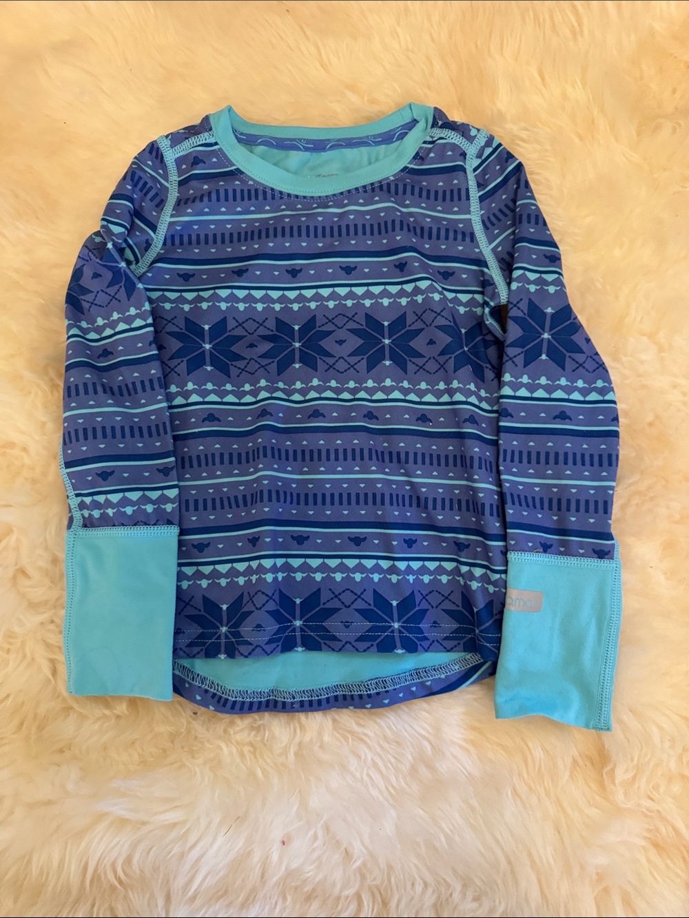 Kids Long sleeve thermal - Blue Pattern